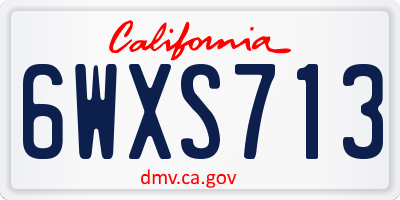 CA license plate 6WXS713