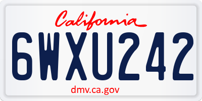 CA license plate 6WXU242