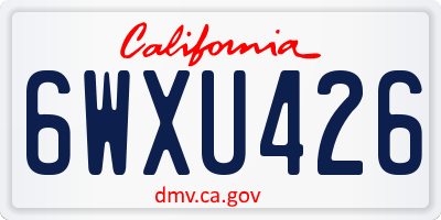 CA license plate 6WXU426