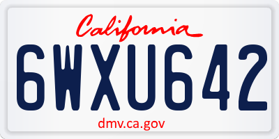 CA license plate 6WXU642