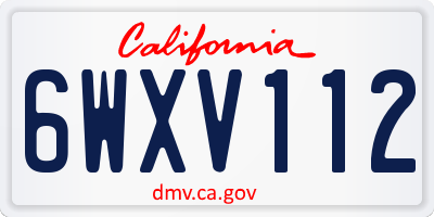 CA license plate 6WXV112