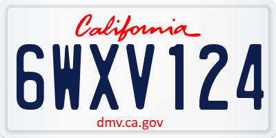 CA license plate 6WXV124