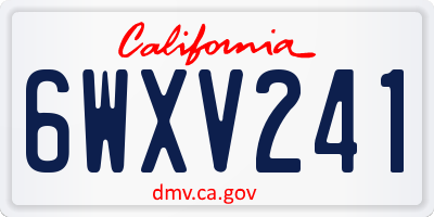 CA license plate 6WXV241