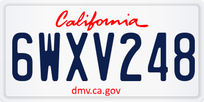 CA license plate 6WXV248