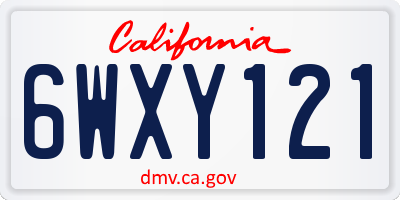 CA license plate 6WXY121