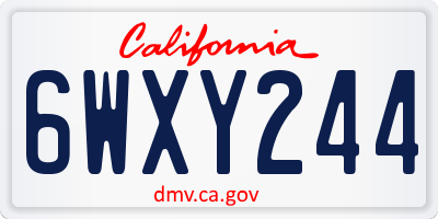 CA license plate 6WXY244