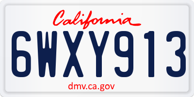 CA license plate 6WXY913