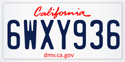 CA license plate 6WXY936