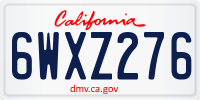 CA license plate 6WXZ276