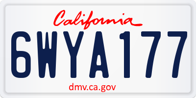 CA license plate 6WYA177