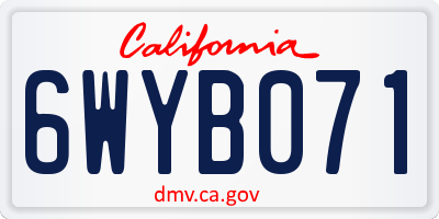 CA license plate 6WYB071