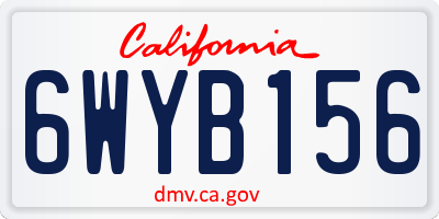 CA license plate 6WYB156