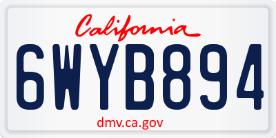 CA license plate 6WYB894
