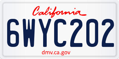 CA license plate 6WYC202
