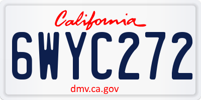 CA license plate 6WYC272