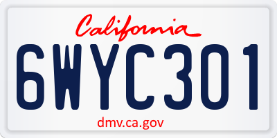 CA license plate 6WYC301