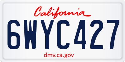 CA license plate 6WYC427