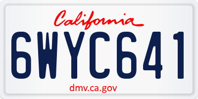 CA license plate 6WYC641