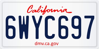 CA license plate 6WYC697