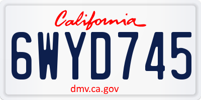 CA license plate 6WYD745