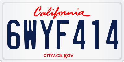 CA license plate 6WYF414