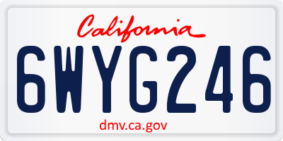 CA license plate 6WYG246