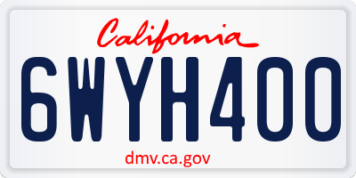 CA license plate 6WYH400