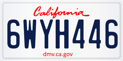 CA license plate 6WYH446