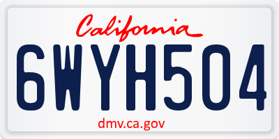 CA license plate 6WYH504