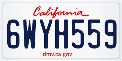 CA license plate 6WYH559
