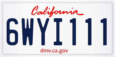 CA license plate 6WYI111