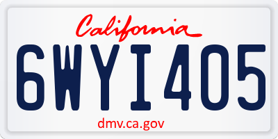 CA license plate 6WYI405