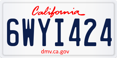 CA license plate 6WYI424