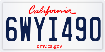 CA license plate 6WYI490