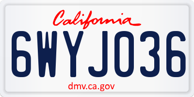 CA license plate 6WYJ036