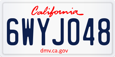 CA license plate 6WYJ048