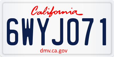 CA license plate 6WYJ071