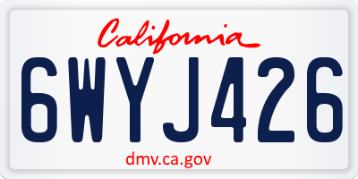CA license plate 6WYJ426
