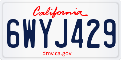 CA license plate 6WYJ429