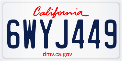 CA license plate 6WYJ449
