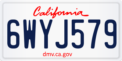CA license plate 6WYJ579
