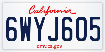CA license plate 6WYJ605