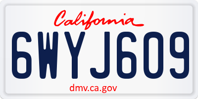 CA license plate 6WYJ609