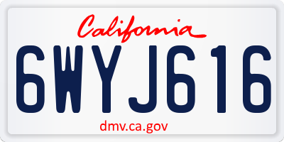 CA license plate 6WYJ616