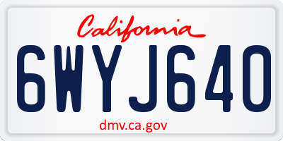 CA license plate 6WYJ640