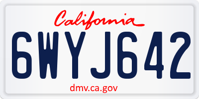 CA license plate 6WYJ642