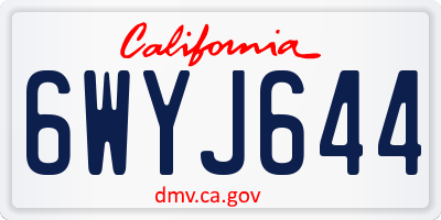 CA license plate 6WYJ644