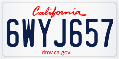 CA license plate 6WYJ657