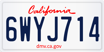 CA license plate 6WYJ714