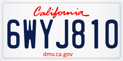 CA license plate 6WYJ810